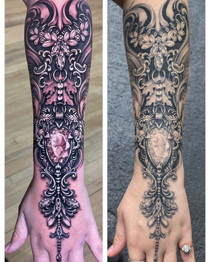 American Tattoo Artist Creates Amazing Tattoos That Imitate Jewelry On The Body