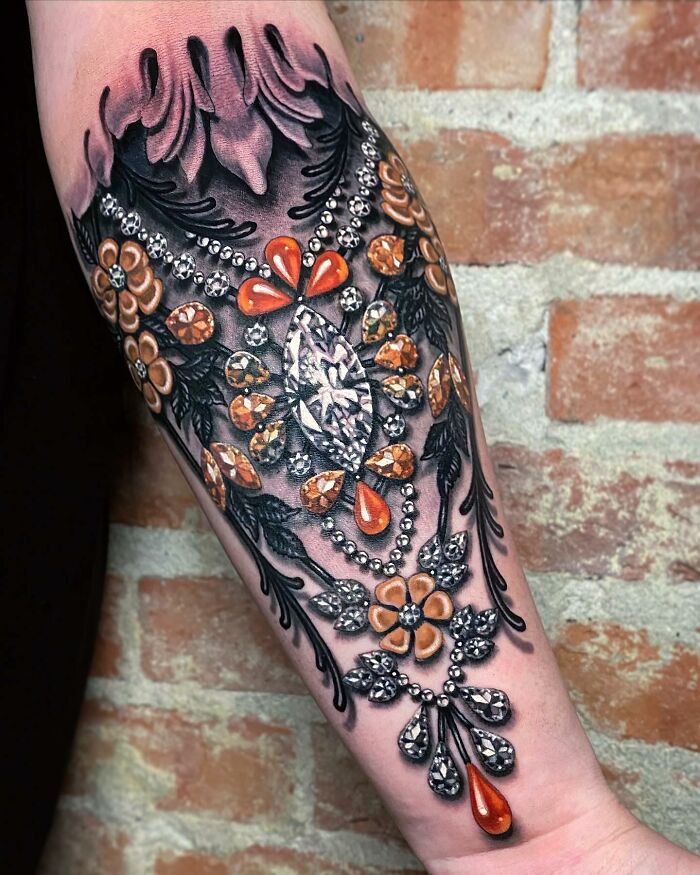 These 30 Masterclass Jewelry Tattoos By Celebrity Ink Artist Ryan Ashley Might Be Better Than The Real Thing