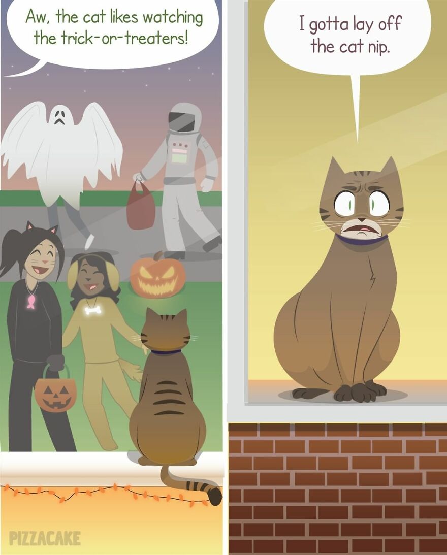Artist Illustrates In A Fun Way Everyday Life With Her Family And An Adorable Adopted Cat