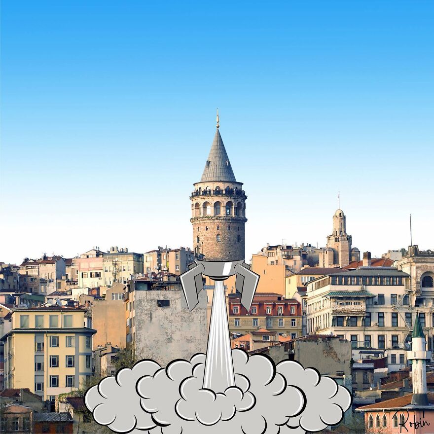 Artist Mixes Digital Illustrations With Real Monuments And The Result Is Incredible