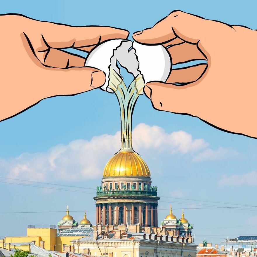 Artist Mixes Digital Illustrations With Real Monuments And The Result Is Incredible