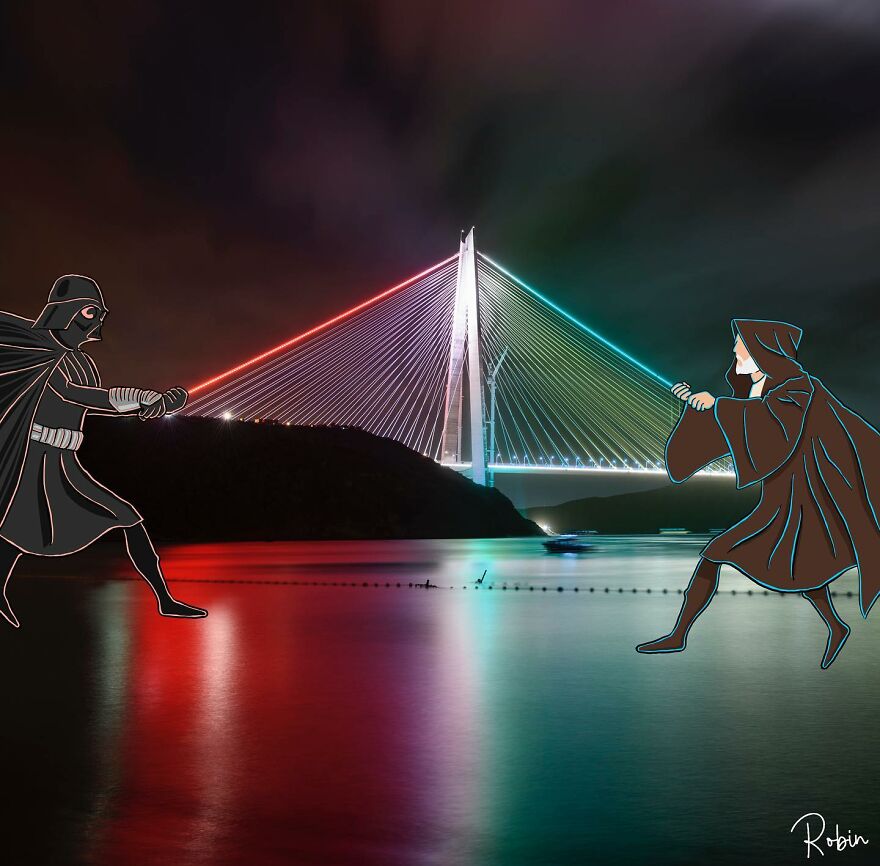 Artist Mixes Digital Illustrations With Real Monuments And The Result Is Incredible