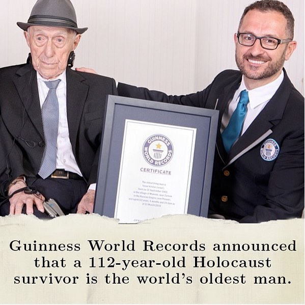 Israel Kristal Has Lived Through Both World Wars And Survived The Nazi Concentration Camp Auschwitz. When Asked About His Secret To A Long Life Is, Kristal Answered, “I Believe That Everything Is Determined From Above And We Shall Never Know The Reasons Why. There Have Been Smarter, Stronger And Better-Looking Men Than Me Who Are No Longer Alive. All That Is Left For Us To Do Is To Keep On Working As Hard As We Can And Rebuild What Is Lost." Thanks To The Folks At @news For This Interesting Fact! #facts #news #age #worldrecord