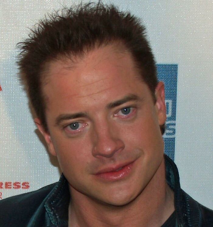 Close-up of actor Brendan Fraser at an event, illustrating actors who revived their career with a single role.