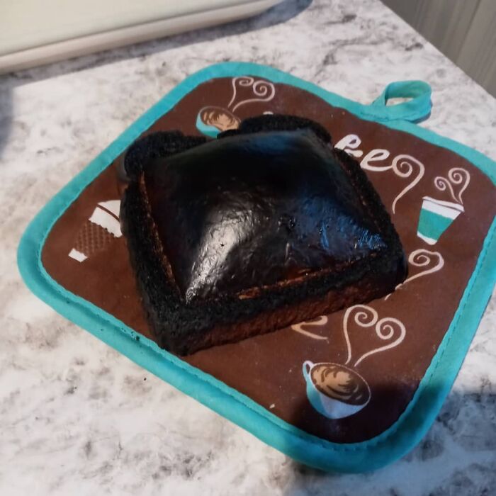 This Is What Happens When You Try To Cook And Wash Dishes At The Same Time. It's A Grilled Cheese