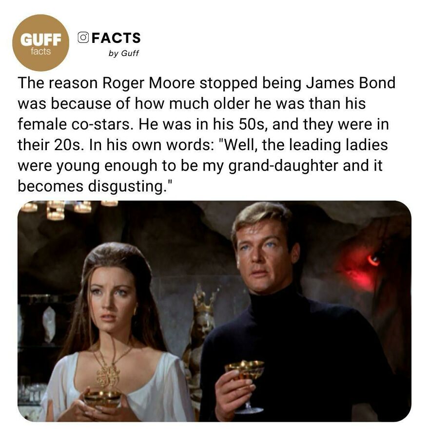 🎬 From 1973 - 1985, Moore Starred In Seven Films As The Iconic Secret Agent, Jet-Setting Around The Globe As He Saved The World Repeatedly, Romanced Beautiful Women And Looked Suave Doing It. But, As With All Things, Even His Lengthy Tenure Had To Come To An End.⁠
⁠
_____⁠
⁠
🎞️ By 1981, Moore Was Becoming Increasingly Uncomfortable With His Own Age In Direct Comparison To His Love Interests In The Films, With His Co-Stars Largely Being In Their 20s. While Other Actors Were Considered To Become The New Bond For The 1981 Film, Moore Ultimately Relented And Renewed His Contract. Following This, Moore Became More Serious About Retiring From His 007 Role Ahead Of 1983's 'Octopussy'. ⁠
⁠
_____⁠
⁠
source: Link In Our Bio. 🔗