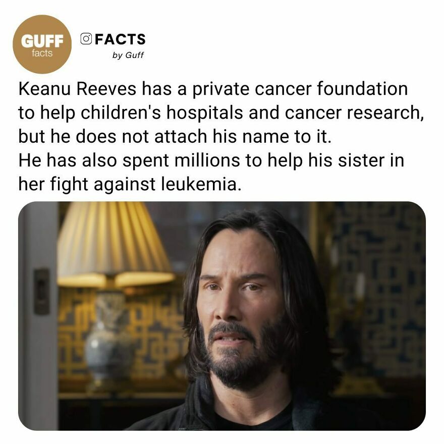 😍 When Pushed, Keanu Reeves Admits: “I Have A Private Foundation That’s Been Running For Five Or Six Years, And It Helps Aid A Couple Of Children’s Hospitals And Cancer Research.⁠
⁠
"I Don’t Like To Attach My Name To It, I Just Let The Foundation Do What It Does.”⁠
keanu Also Claims He Doesn’t Need Material Things To Be Happy. He Says: “It’s Always Nice To Open Your Eyes Every Morning And See The World – It All Seems So Simple!⁠
“That’s Why I Frequently Use An Expression That I Like Very Much, And Which Gives Me Peace Of Mind: ‘I’m Happy To Be Here’.⁠
⁠
"That Enormous Sense Of Gratitude Is Enough For Me – I Don’t Need To Surround Myself With A Lot Of Objects And Possessions To Feel That Way.”⁠
⁠
_____⁠
⁠
source: Link In Our Bio. 🔗