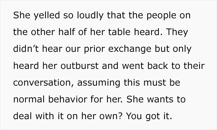 &ldquo;A Cosmo In One Hand And Filet Mignon In Another&rdquo;: Rude Karen Won&rsquo;t Listen To Waiter&rsquo;s Warning About Rain, Loses The Table For The Whole Group