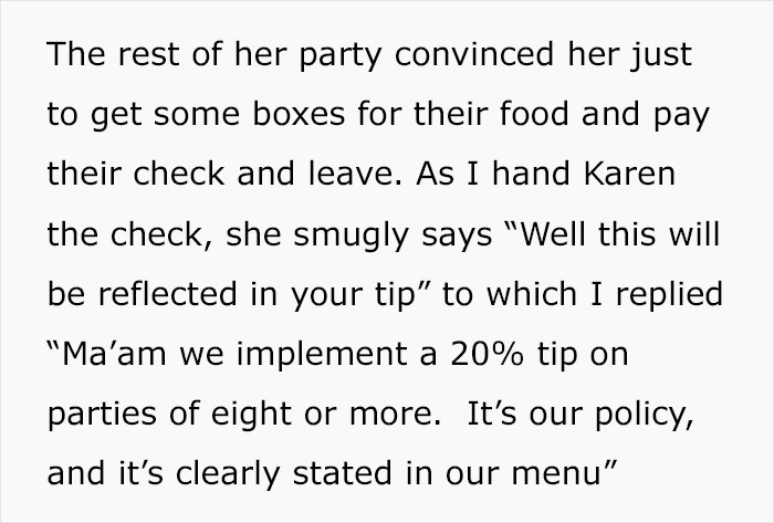 &ldquo;A Cosmo In One Hand And Filet Mignon In Another&rdquo;: Rude Karen Won&rsquo;t Listen To Waiter&rsquo;s Warning About Rain, Loses The Table For The Whole Group