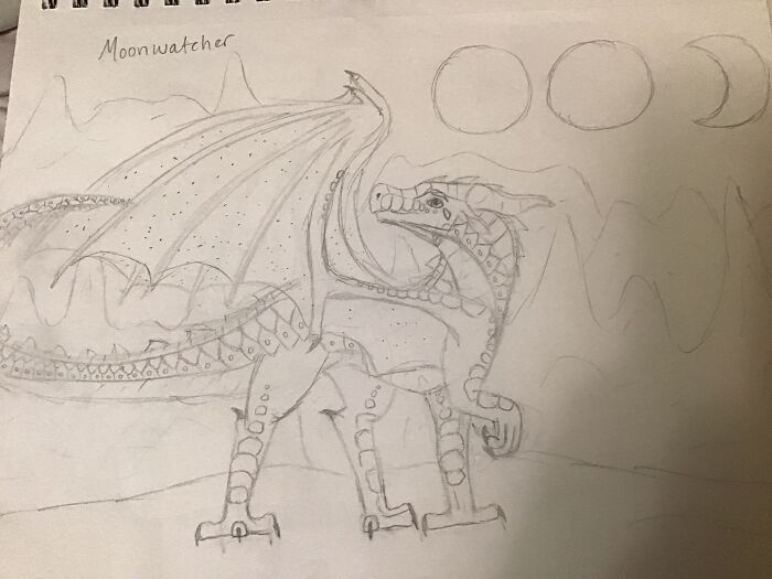Sketch Of Moonwatcher (Wings Of Fire)