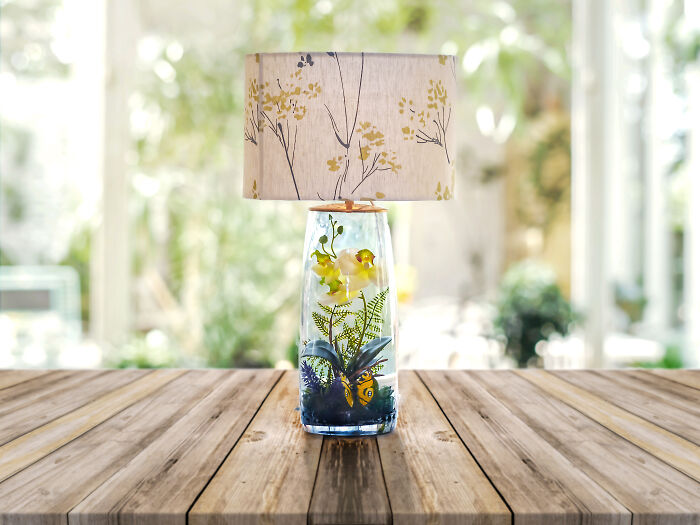 I Made These Terrarium Lamps, Designed With Fantastical Storybook Scenes Inside Glass Base.
