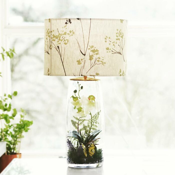 I Made These Terrarium Lamps, Designed With Fantastical Storybook Scenes Inside Glass Base.