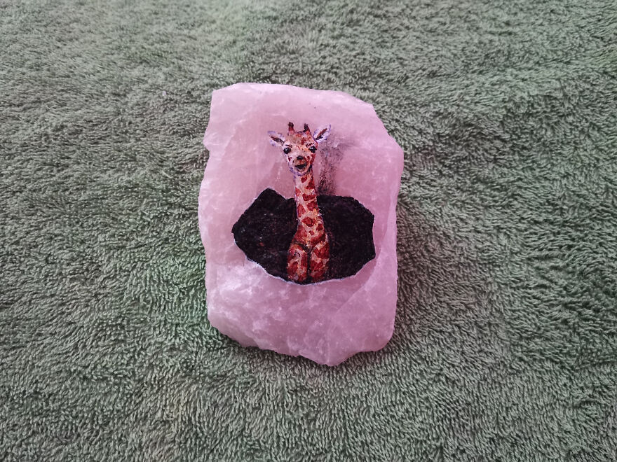 Painting On Rose Quartz