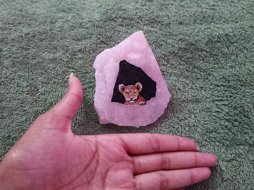 Painting On Rose Quartz