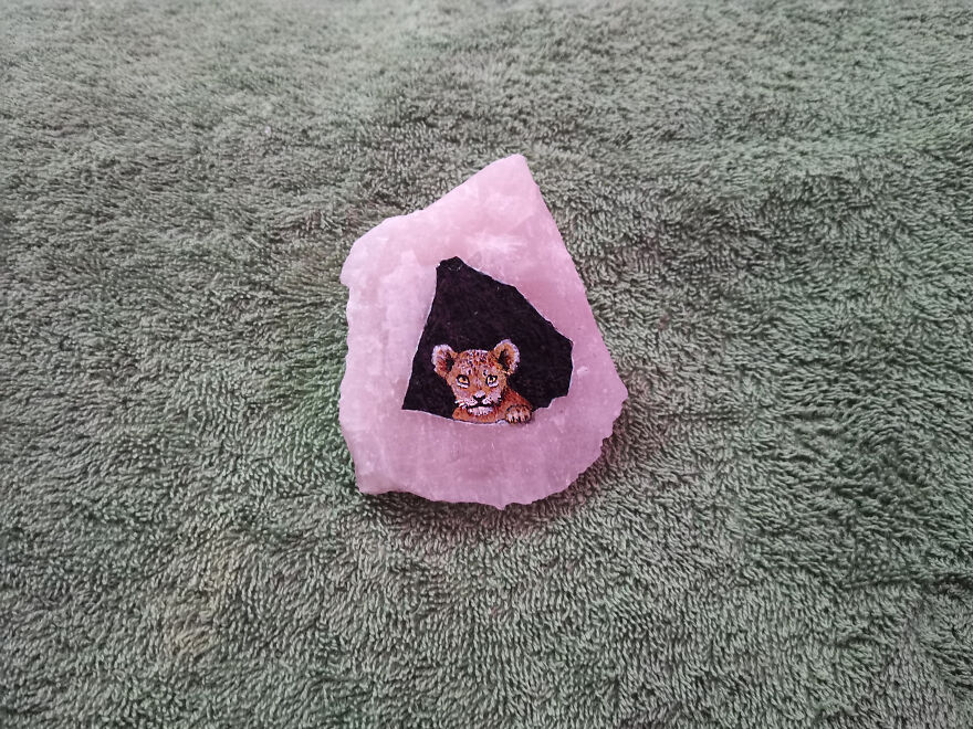 Painting On Rose Quartz