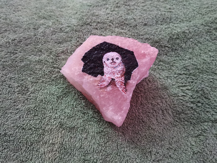 Painting On Rose Quartz