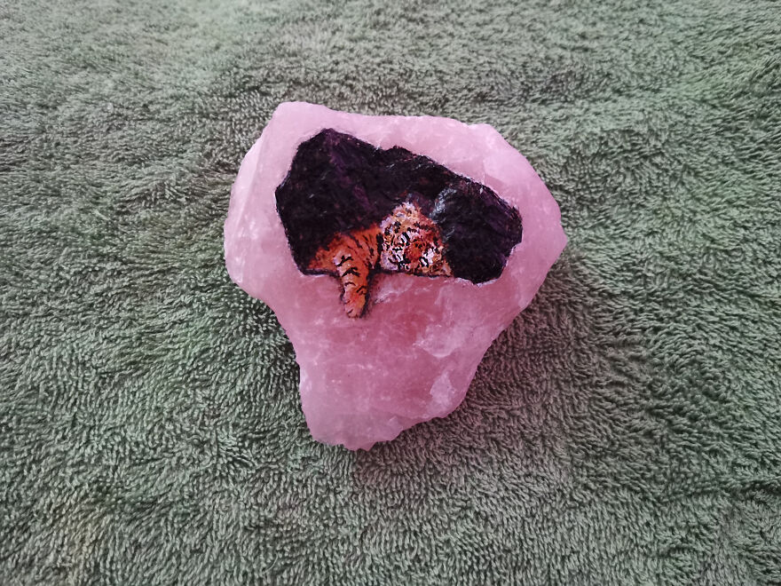 Painting On Rose Quartz