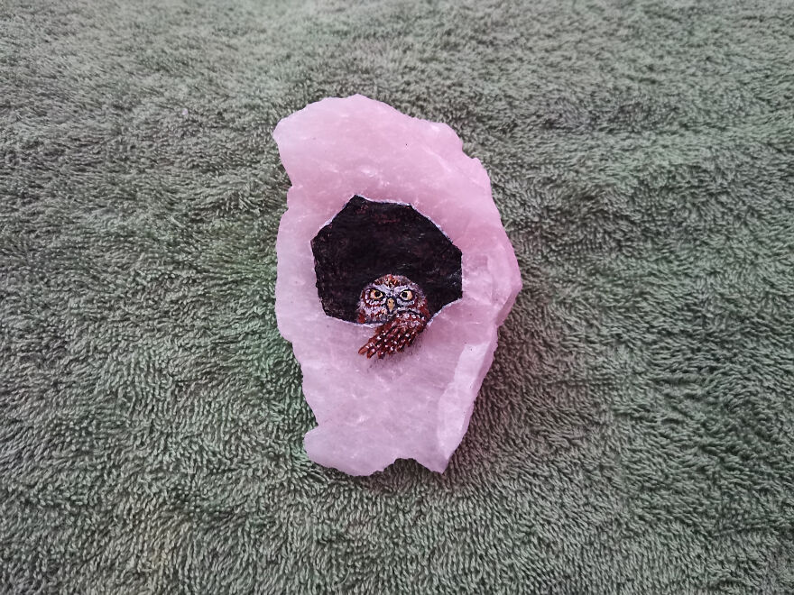 Painting On Rose Quartz