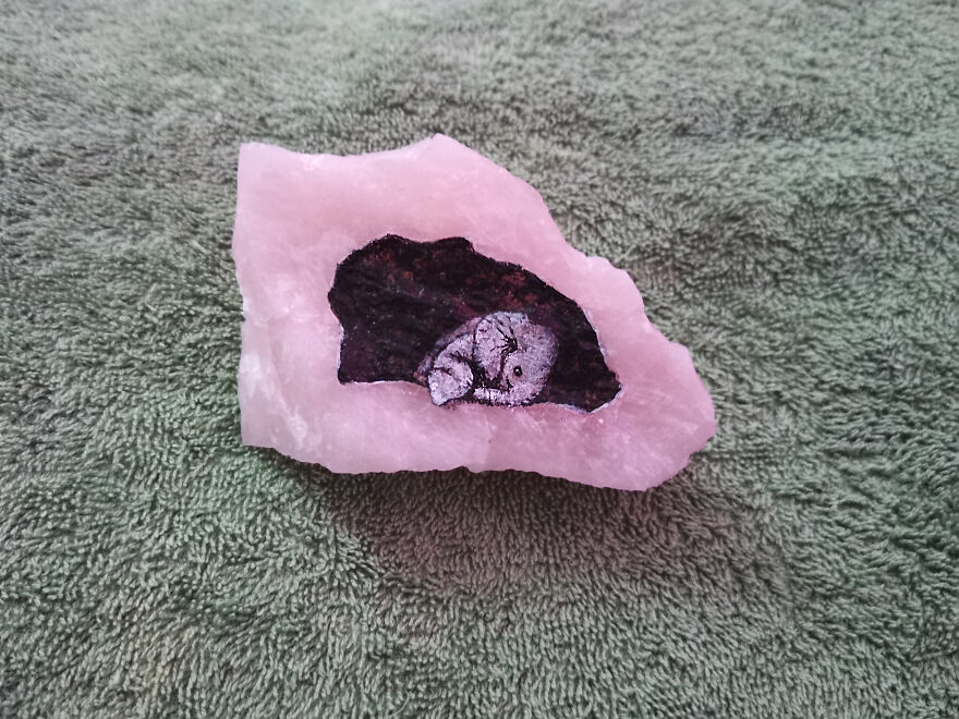 Painting On Rose Quartz