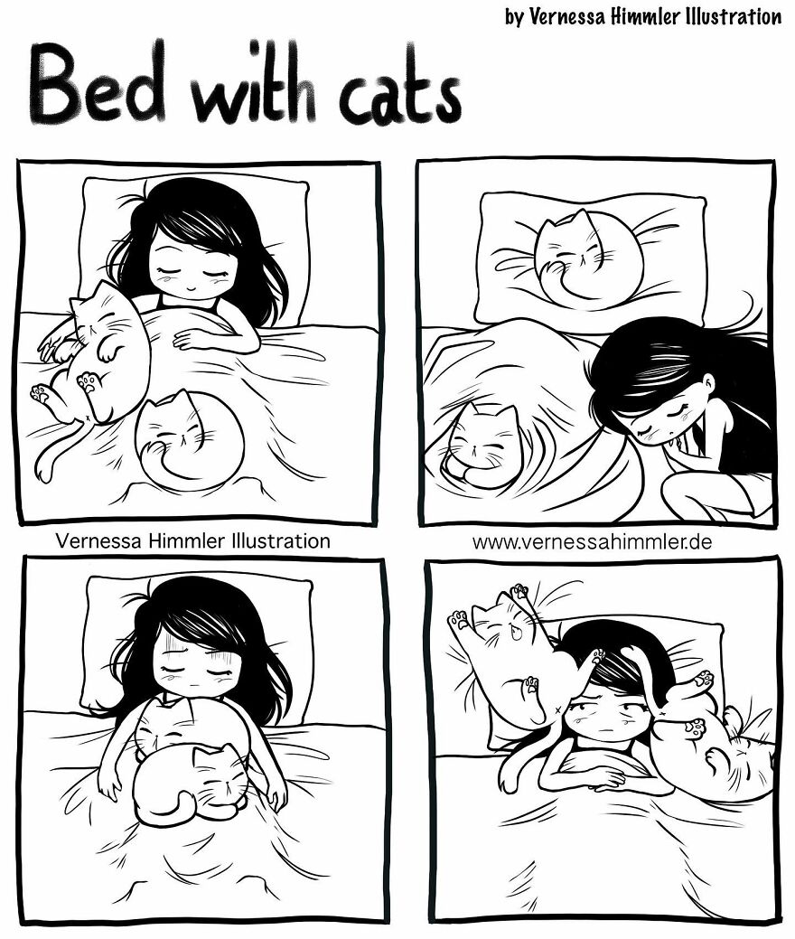 Illustrator Shares Her Daily Life With Two Cats In Fun Comic