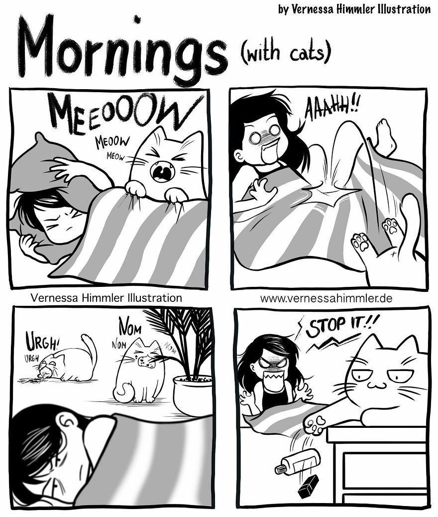 Illustrator Shares Her Daily Life With Two Cats In Fun Comic