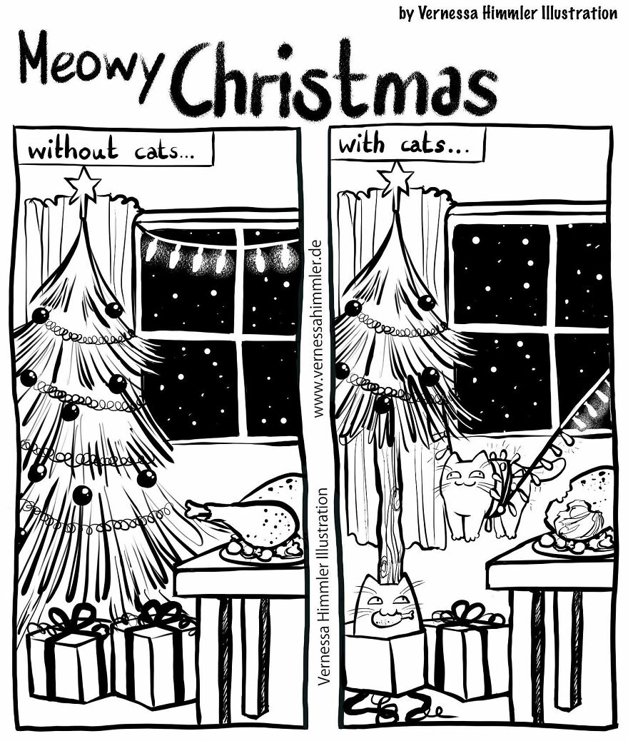 Illustrator Shares Her Daily Life With Two Cats In Fun Comic