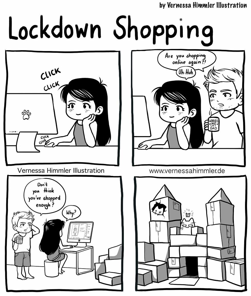 Illustrator Shares Her Daily Life With Two Cats In Fun Comic