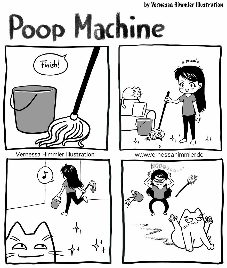 Illustrator Shares Her Daily Life With Two Cats In Fun Comic