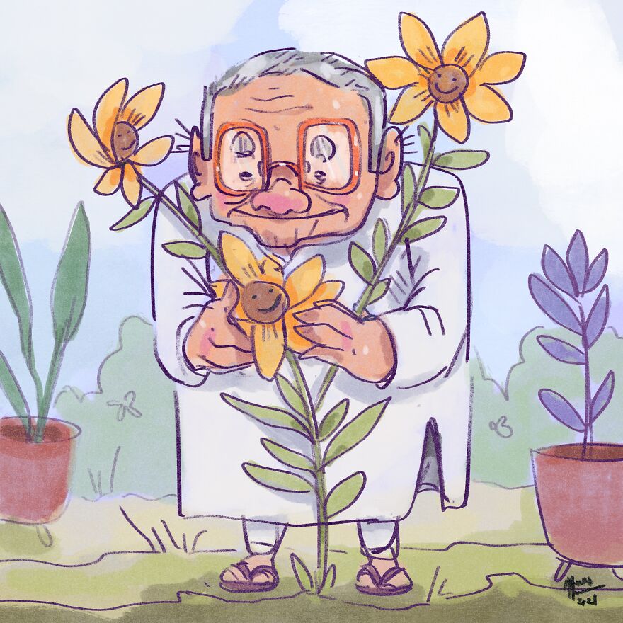 A Man And His Flowers