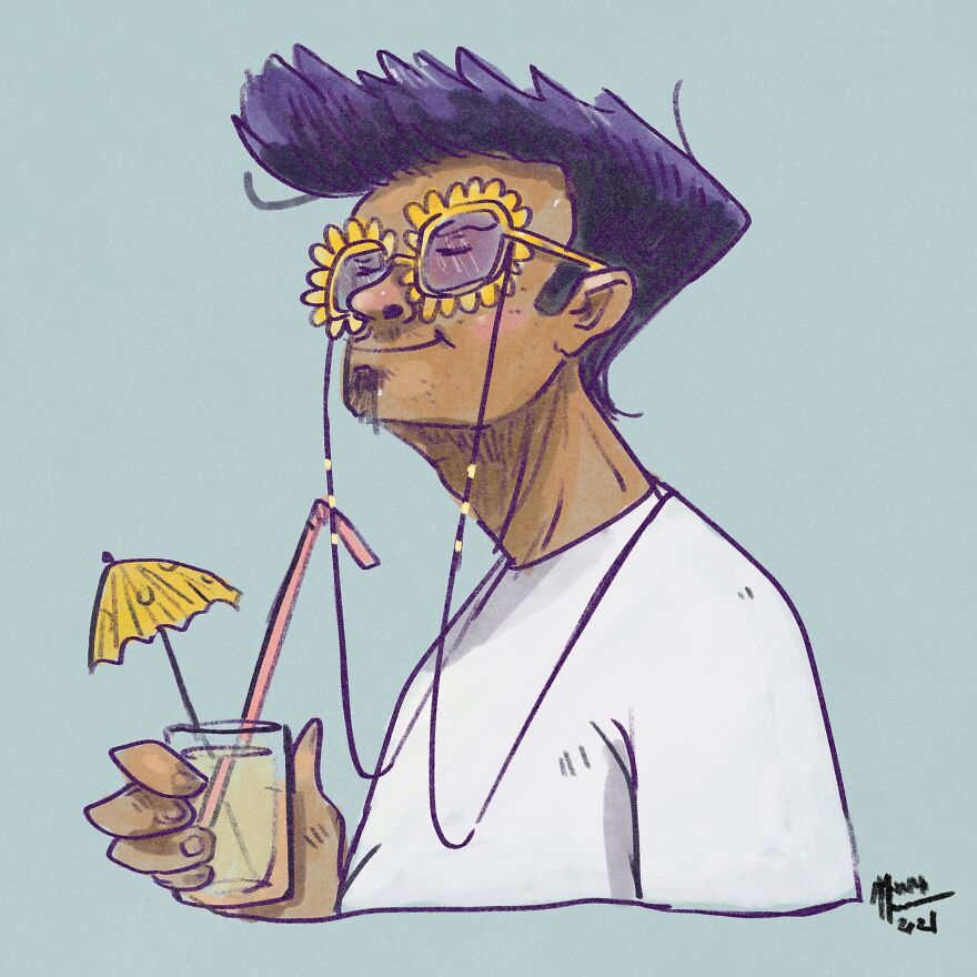 A Man With Very Stylish Glasses