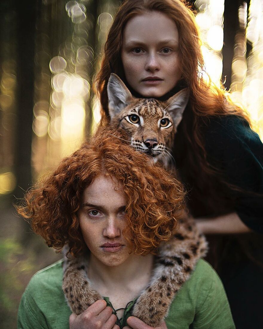 Portraits Of My Real Life Merida Aka Xenia & Tom, The Bear