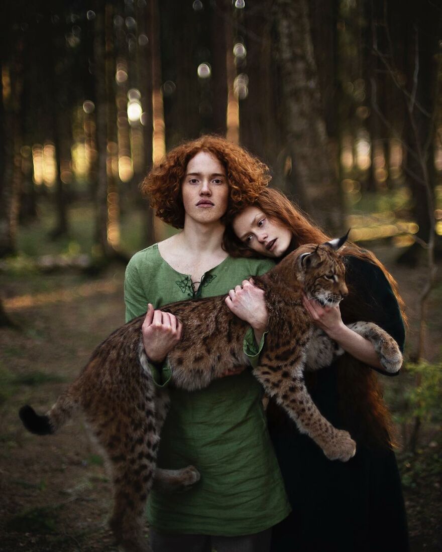 Portraits Of My Real Life Merida Aka Xenia & Tom, The Bear