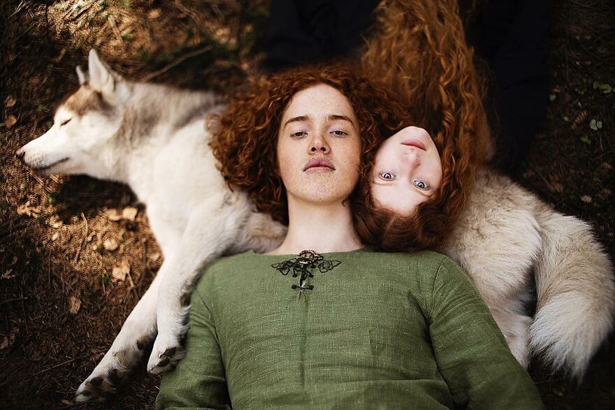 Portraits Of My Real Life Merida Aka Xenia & Tom, The Bear