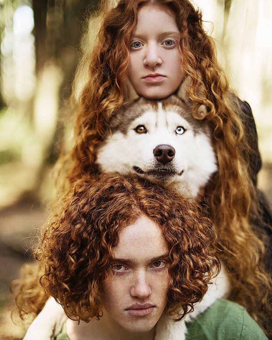 Portraits Of My Real Life Merida Aka Xenia & Tom, The Bear