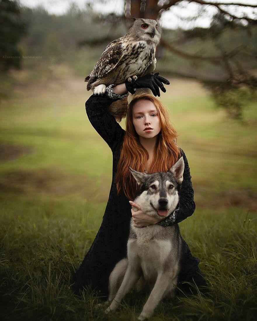 Portraits Of My Real Life Merida Aka Xenia & Tom, The Bear