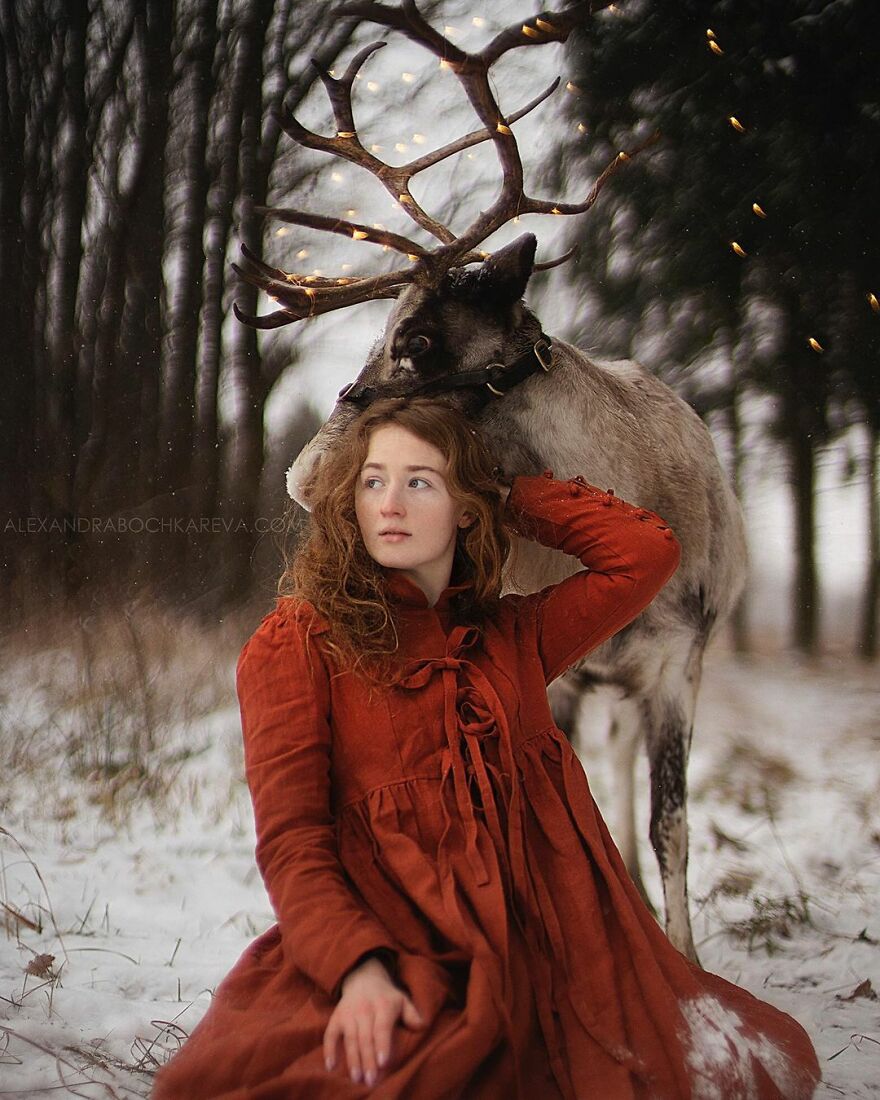 Portraits Of My Real Life Merida Aka Xenia & Tom, The Bear