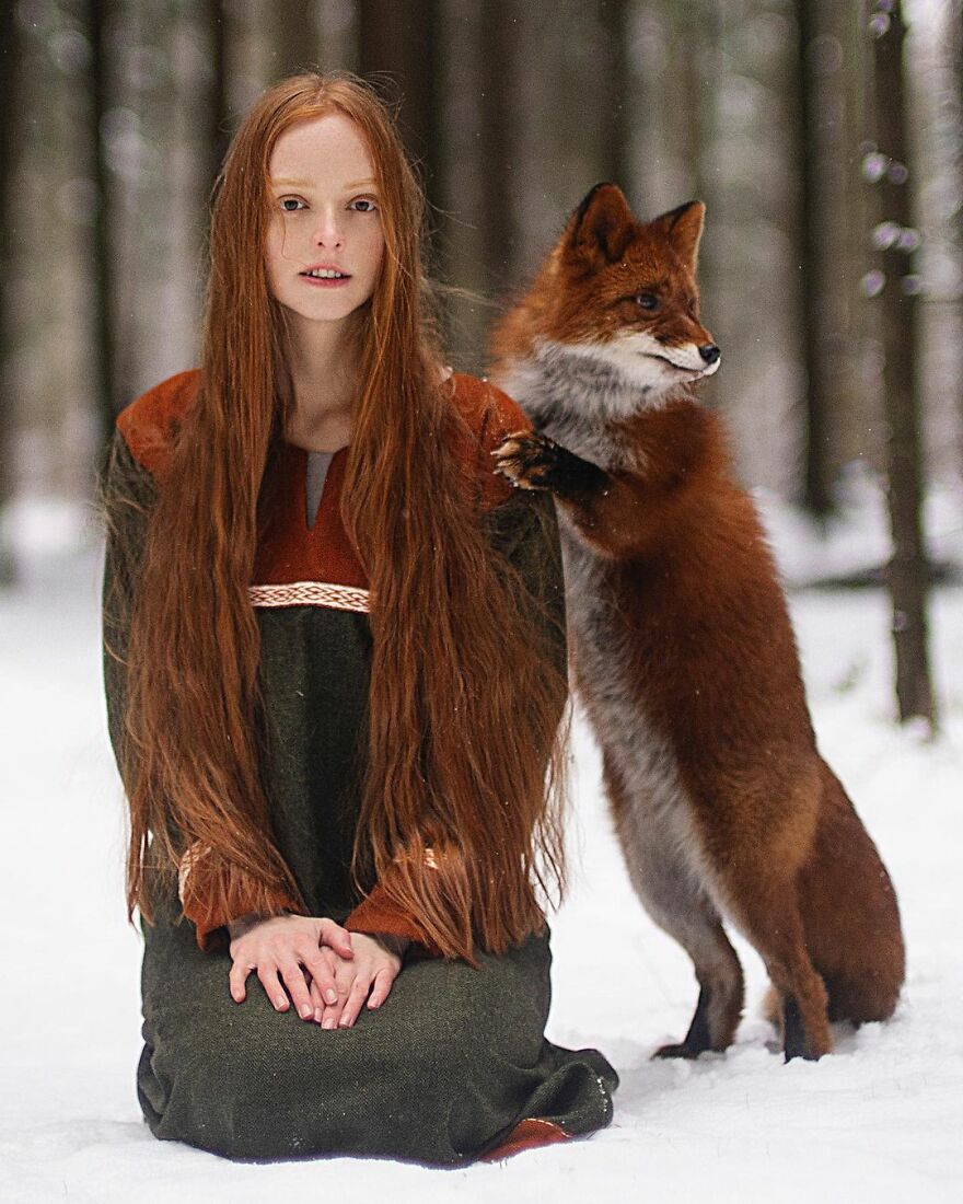 Portraits Of My Real Life Merida Aka Xenia & Tom, The Bear