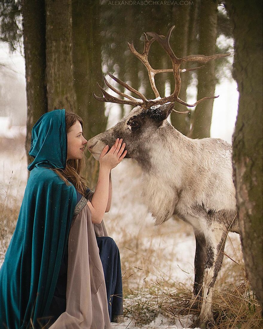 Portraits Of My Real Life Merida Aka Xenia & Tom, The Bear