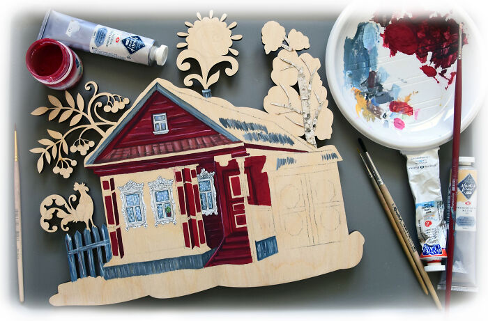 I Made Colorful Wooden Houses (11 Pics)