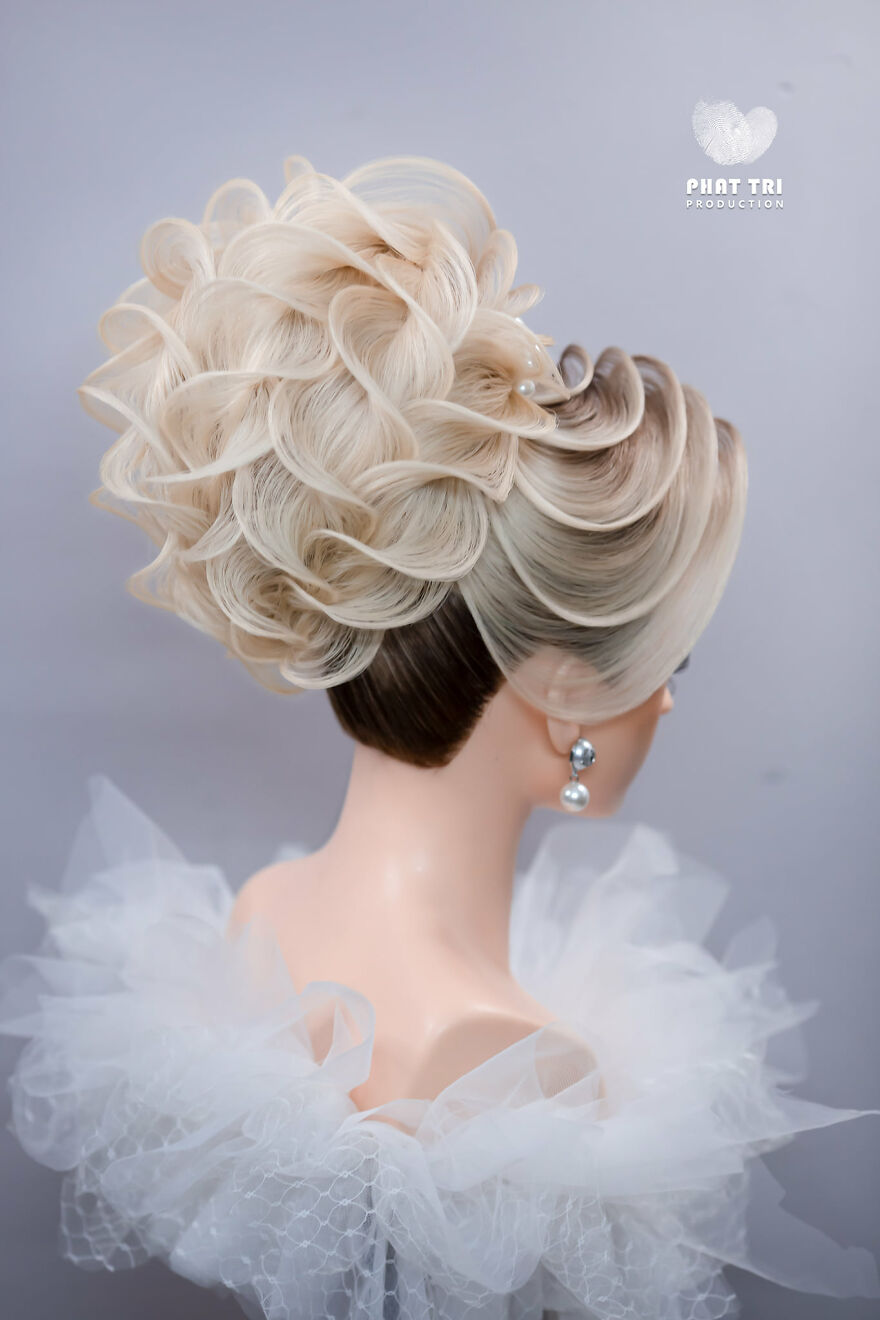Vietnamese Hairdresser Creates Amazing Designs In The Shape Of Flowers (37 Pics)