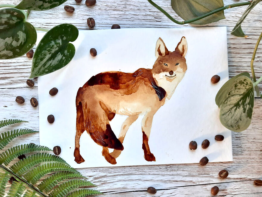 My Boyfriend Asked Me To Paint With His Coffee, Here Is The Result (8 Pics)