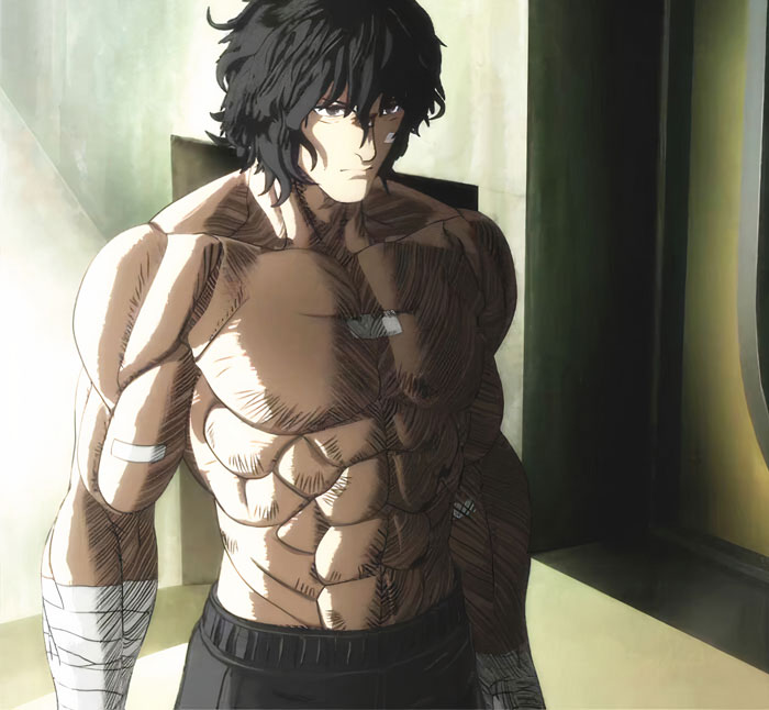 Tokita wearing black pants 