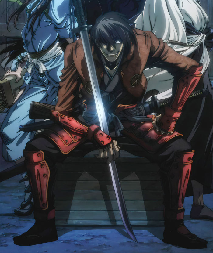 Toyohisa holding a sword 