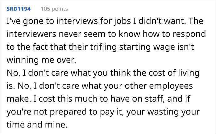 Folks Are Praising This Guy Who's Been Going To Job Interviews Pretending To Be The Perfect Candidate And Walking Out Saying The Pay Is Too Low