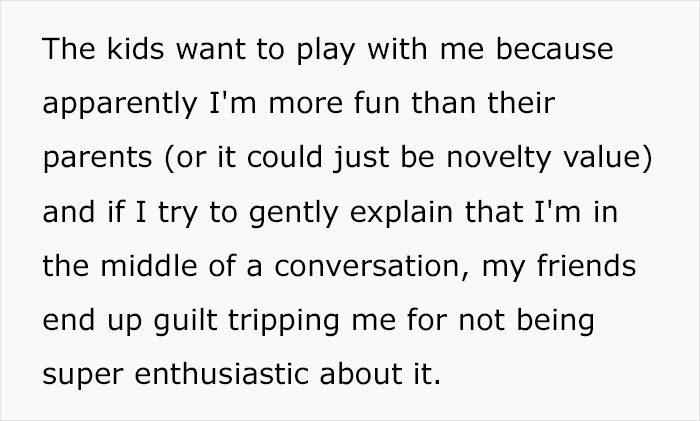 Person In Their 30s Keeps Avoiding Events When Friends’ Kids Are Involved, Gets Called A Selfish “Kid Hater” Person In Their 30s Keeps Avoiding Events When Friends’ Kids Are Involved, Gets Called A Selfish “Kid Hater”