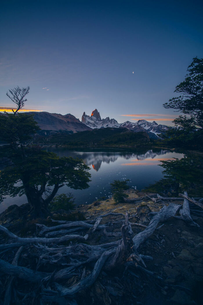 Acampamos cerca de Fitz Roy en vez de ir a Torres del Paine en Patagonia, y estas eran nuestras vistas