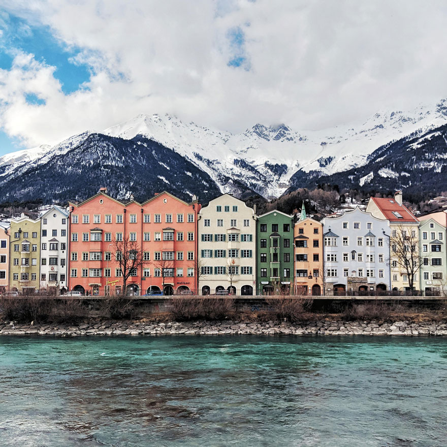 Innsbruck - Austria. The Whole Town Is In The Shadow Of Mountains