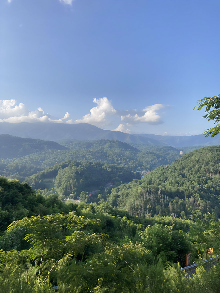 The View From Our Balcony At The Resort We’re Staying At In Gatlinburg, Tennessee