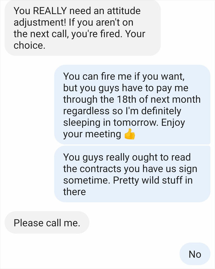 People Online Are Cracking Up At The Messages This Independent Contractor Shared With A Manager That Tried To Make Him Attend A Meeting People Online Are Cracking Up At The Messages This Independent Contractor Shared With A Manager That Tried To Make Him Attend A Meeting