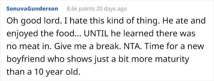 Woman Gets Blamed By Her Boyfriend For 'Tricking' Him Into Eating Vegan Food, Asks The Internet If She's The Jerk Here